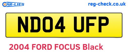 ND04UFP are the vehicle registration plates.