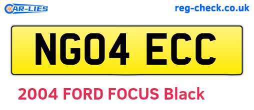 NG04ECC are the vehicle registration plates.