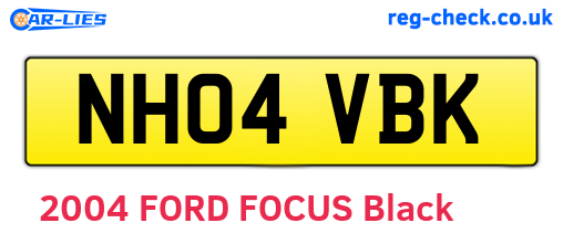 NH04VBK are the vehicle registration plates.