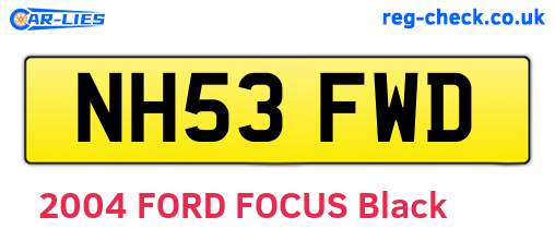 NH53FWD are the vehicle registration plates.