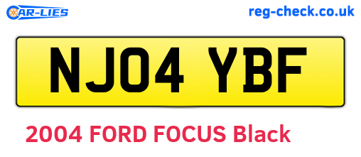 NJ04YBF are the vehicle registration plates.