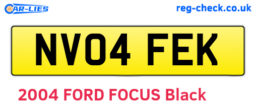 NV04FEK are the vehicle registration plates.