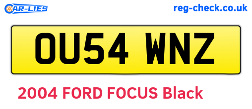 OU54WNZ are the vehicle registration plates.