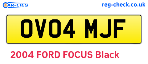 OV04MJF are the vehicle registration plates.