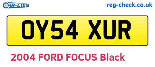 OY54XUR are the vehicle registration plates.