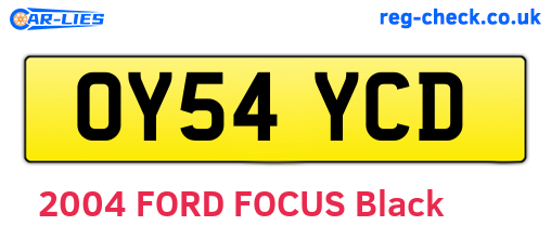 OY54YCD are the vehicle registration plates.