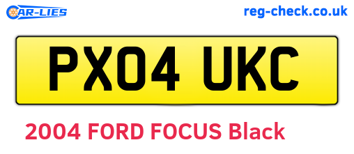 PX04UKC are the vehicle registration plates.