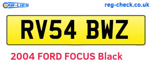 RV54BWZ are the vehicle registration plates.