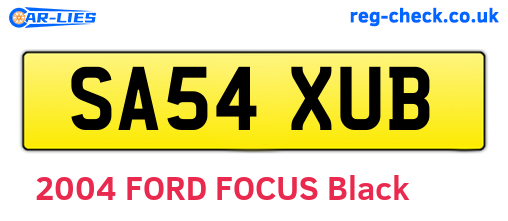 SA54XUB are the vehicle registration plates.