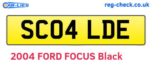 SC04LDE are the vehicle registration plates.