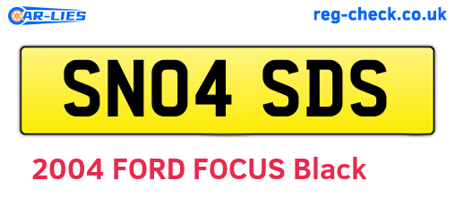 SN04SDS are the vehicle registration plates.