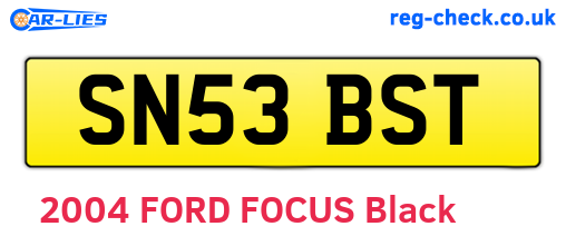 SN53BST are the vehicle registration plates.