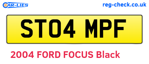 ST04MPF are the vehicle registration plates.