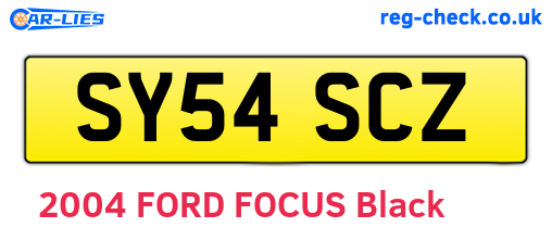 SY54SCZ are the vehicle registration plates.