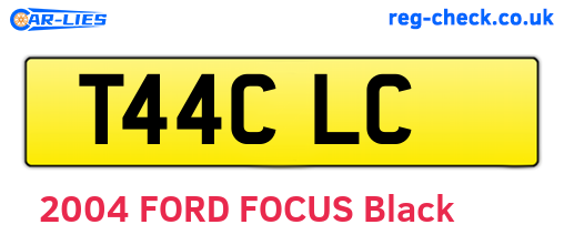 T44CLC are the vehicle registration plates.