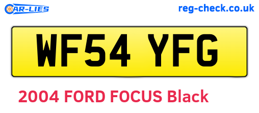 WF54YFG are the vehicle registration plates.