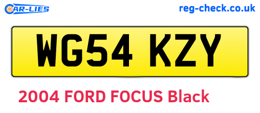 WG54KZY are the vehicle registration plates.