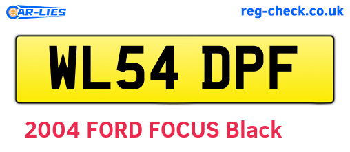 WL54DPF are the vehicle registration plates.