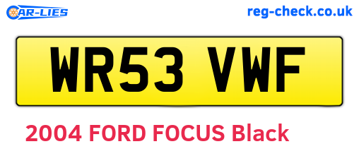 WR53VWF are the vehicle registration plates.