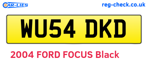 WU54DKD are the vehicle registration plates.