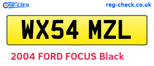 WX54MZL are the vehicle registration plates.
