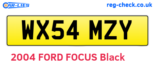 WX54MZY are the vehicle registration plates.