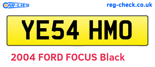 YE54HMO are the vehicle registration plates.