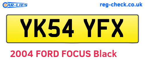 YK54YFX are the vehicle registration plates.