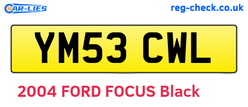 YM53CWL are the vehicle registration plates.