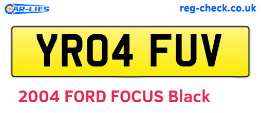 YR04FUV are the vehicle registration plates.