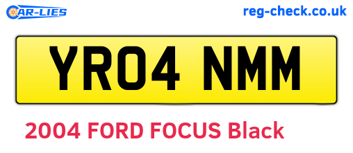 YR04NMM are the vehicle registration plates.
