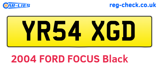 YR54XGD are the vehicle registration plates.