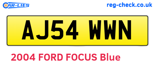 AJ54WWN are the vehicle registration plates.