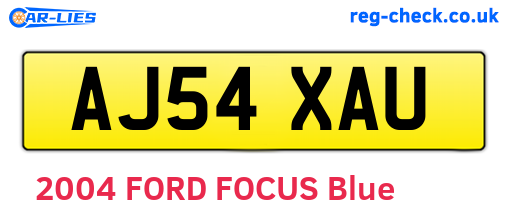AJ54XAU are the vehicle registration plates.