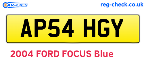 AP54HGY are the vehicle registration plates.