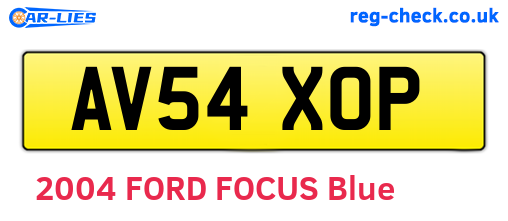AV54XOP are the vehicle registration plates.