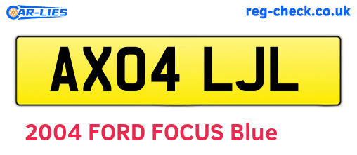AX04LJL are the vehicle registration plates.