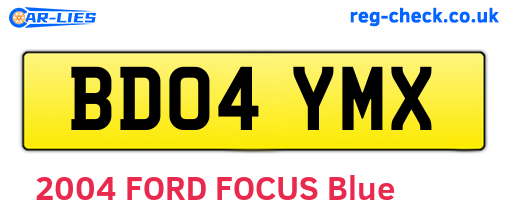 BD04YMX are the vehicle registration plates.