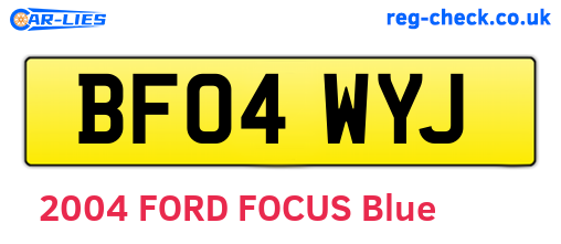 BF04WYJ are the vehicle registration plates.