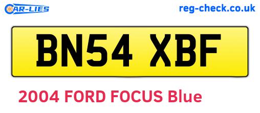 BN54XBF are the vehicle registration plates.