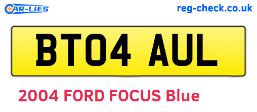 BT04AUL are the vehicle registration plates.