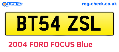 BT54ZSL are the vehicle registration plates.