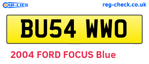 BU54WWO are the vehicle registration plates.