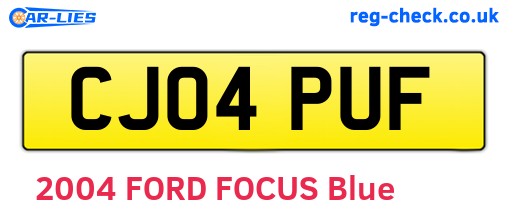 CJ04PUF are the vehicle registration plates.