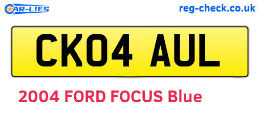 CK04AUL are the vehicle registration plates.