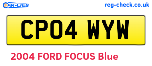 CP04WYW are the vehicle registration plates.