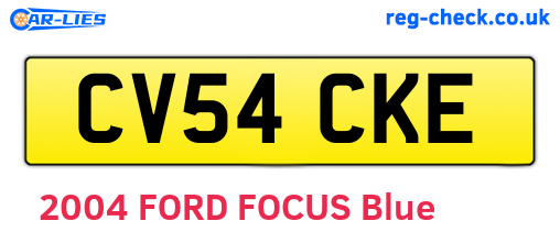 CV54CKE are the vehicle registration plates.