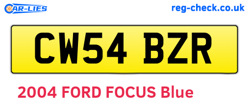 CW54BZR are the vehicle registration plates.