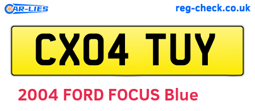 CX04TUY are the vehicle registration plates.