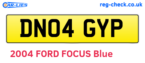 DN04GYP are the vehicle registration plates.